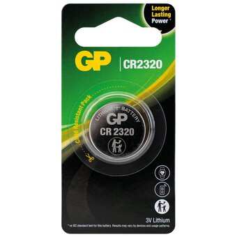 1 Gp Cr2320 Battery Lithium Coin Cell 1Bl Button Blister 3V China Exp 2032