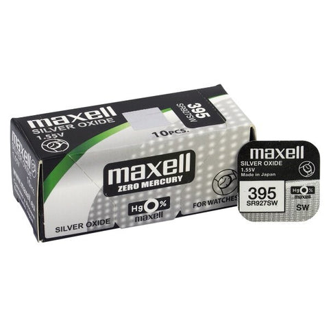 10 Maxell 395 399 Sr927Sw Batteries Silver 1.55V Watch Battery NEW