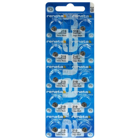 10 Renata 319 Sr527Sw Sr64 Batteries Silver 1.55V Watch Battery NEW
