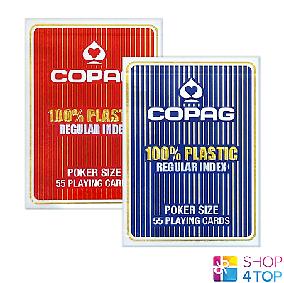 2 Decks Copag 2 Corner Red And Blue Playing Cards 100% Plastic Regular Poker NEW