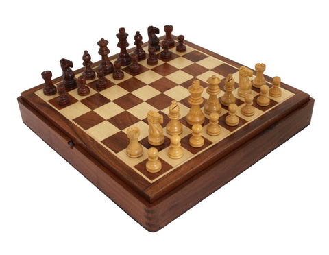 Italfama Wooden Magnetic Chess Set, 37cm Board with Storage, King 7cm
