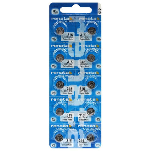 10 Renata 315 Sr716Sw Batteries Silver 1.55V Watch Battery NEW