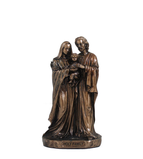 Holy Family Bronze Resin Statue 8.5cm Hand-Finished Made in Italy Italfama