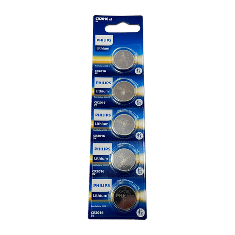 5 Philips CR2016 Lithium Batteries 3V Cell Coin Button 5BL EXP 2028 AUG