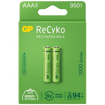 2 Gp Recyko Rechargeable Aaa Battery 950Mah 1000 Series Most Powerful NEW