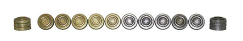Italfama Metal Checkers Set, 24 Pieces, Gold & Silver Plated, 2.3 cm, Italy