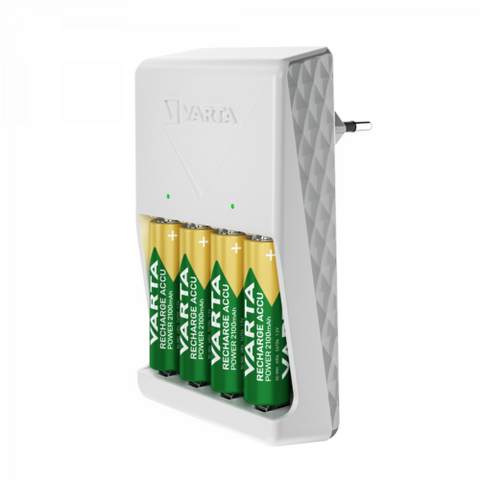 Varta 57657 Plug Charger 4 Aa Batteries Included 2100Mah Smart Switch Off NEW