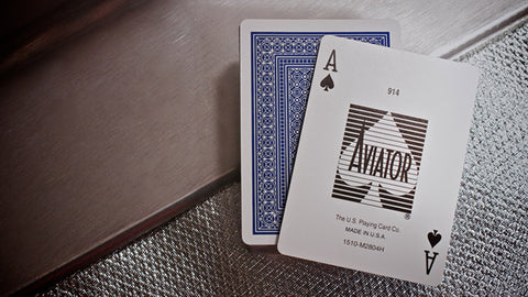 Aviator Standard Index Blue Playing Cards Poker Deck Magic Tricks USPCC