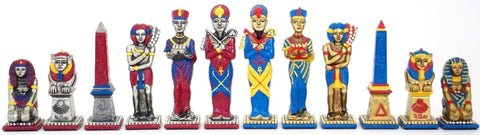 Italfama Egyptian Metal Chess Pieces, Hand-Painted, Gold/Silver, 12.5cm King