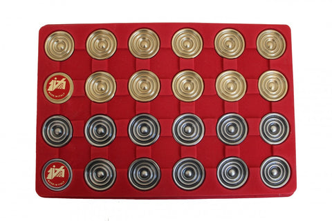 Italfama Brass Checkers Set, Handmade 4.5 cm, 24 Pieces, Made in Italy