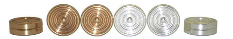 Italfama Brass Checkers Set, Gold & Silver Plated, 24pcs, 4.5 cm, Italy Handmade