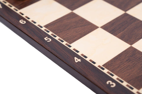 Walnut-Style Wooden Chess Board 40x40cm, 4.5cm Squares, Notation, Italfama
