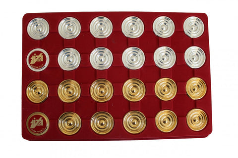 Italfama Brass Checkers Set, Gold & Silver Plated, 24pcs, 4.5 cm, Italy Handmade