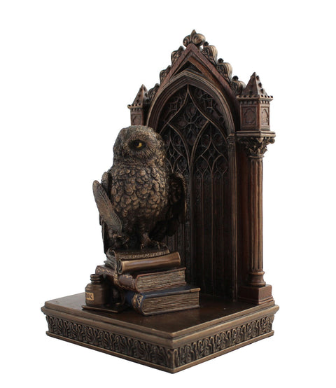 Italfama Bronze Owl Sculpture, Handcrafted Resin, 24cm Italian Decor