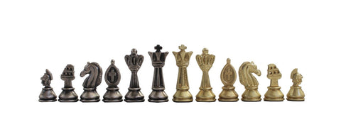 Italfama Roman Chess Pieces Set Gold/Silver Plated, 5cm King, Made in Italy