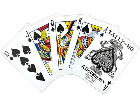 Bicycle Tally Ho Fan Back Playing Cards Deck Blue Standard Index Linoid NEW
