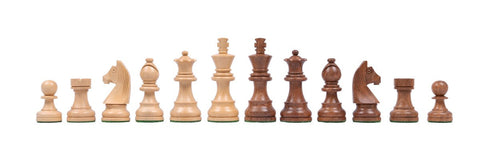 Italfama Weighted Acacia Wood Chess Pieces, Handcrafted, 3" King, Made in Italy