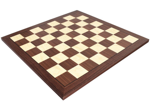 Italfama Walnut & Maple Wood Chess Board 60x60 cm, 6.5 cm Squares, Italy