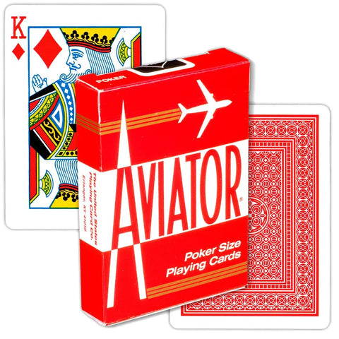 Aviator Standard Index Red Playing Cards Poker Deck Magic Tricks USPCC