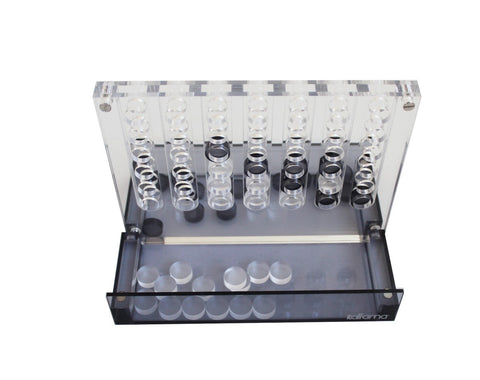 Italfama Acrylic Plexiglass Connect Four Game, Magnetic Closure, 18x14cm