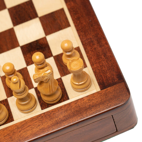 Italfama Magnetic Wooden Chess Set with Drawer, 25cm Board, 5cm King
