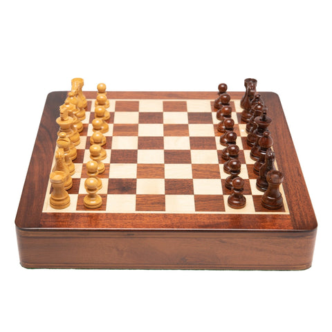 Italfama Magnetic Wooden Chess Set with Drawer, 25cm Board, 5cm King
