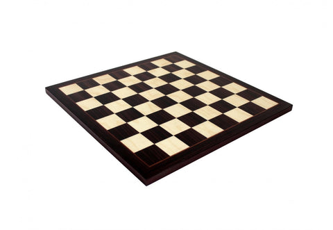 Italfama Mahogany Chess Board 39.5cm Handmade, 4.3cm Squares, Made in Italy