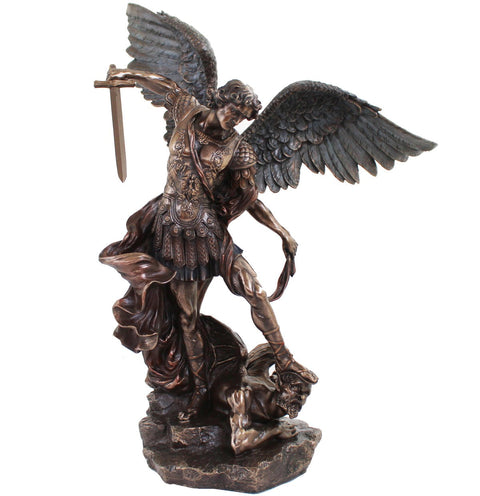 St. Michael the Archangel Statue 53cm Bronze Resin, Handmade in Italy Italfama