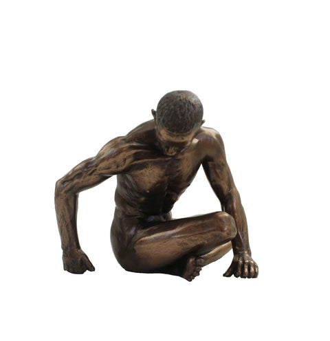 Italfama Italian Bronze Resin Male Gymnast Statue, Handcrafted 13cm