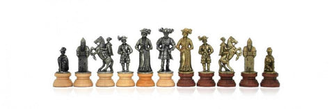 Italfama Landsknecht Chess Pieces Set, Metal/Wood, Gold & Silver, King 10.6cm
