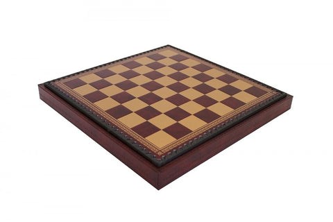 Luxury 3-in-1 Chess Set Metal/Wood, Faux Leather Board w/ Storage, Italfama