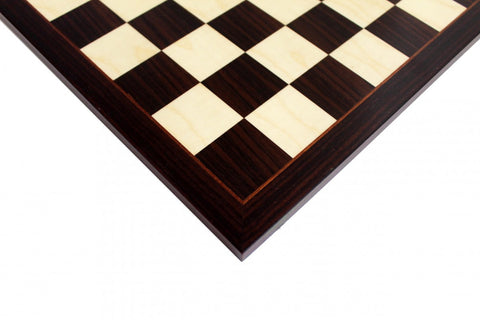 Italfama Mahogany Chess Board 39.5cm Handmade, 4.3cm Squares, Made in Italy