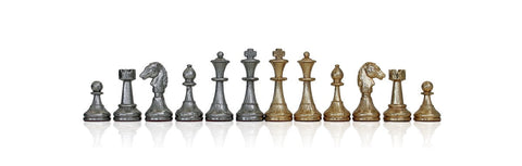 Italfama Metal Chess Pieces Set, Gold & Silver Plated, King 4.8cm, Italy