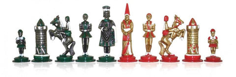 Italfama Camelot Metal Hand-Painted Chess Pieces, 9cm King, Made in Italy