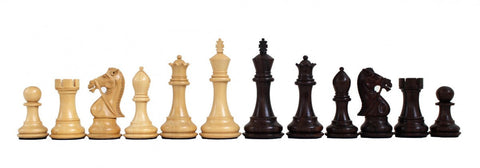 Italfama Mahogany Wood Chess Pieces, Handcrafted Weighted, King 4.1in, Italy