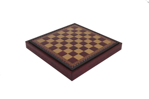 Italfama Gold/Burgundy Faux Leather Chess Board with Storage, 28x28cm