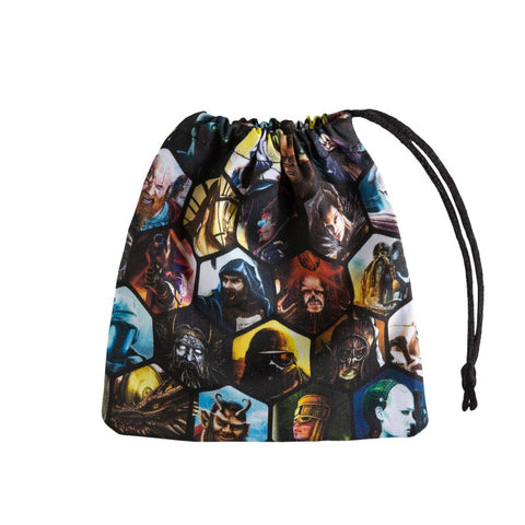 Q-WORKSHOP DICE BAG FULL PRINT POUCH ROLEPLAYING GAMES RPG DND CHARACTERS NEW