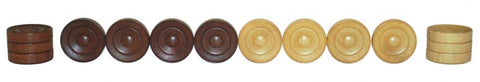 Italfama Wooden Checkers Pieces Set 24, Two-Tone 29mm, Made in Italy