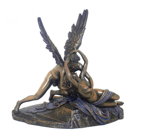 Italfama Antonio Canova Cupid & Psyche Statue, Large 27cm Bronze Resin