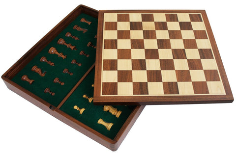 Italfama Wooden Magnetic Chess Set, 37cm Board with Storage, King 7cm