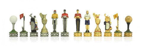 Italfama Golf Chess Pieces Set, Hand-Painted Tin, King 8cm, Made in Italy