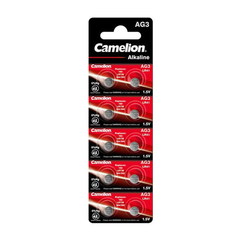 10 Camelion Ag3 Lr736 Alkaline Batteries Lr41 392 G3 1.5V 10Bl NEW