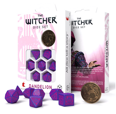 The Witcher Dice Set Dandelion The Conqueror Of Hearts Rpg Games Q-Workshop NEW