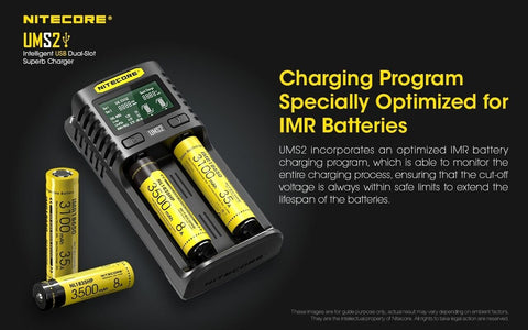 Nitecore Ums2 Intelligent USb Superb Charger Rechargeable Battery Li-Ion/Nimh