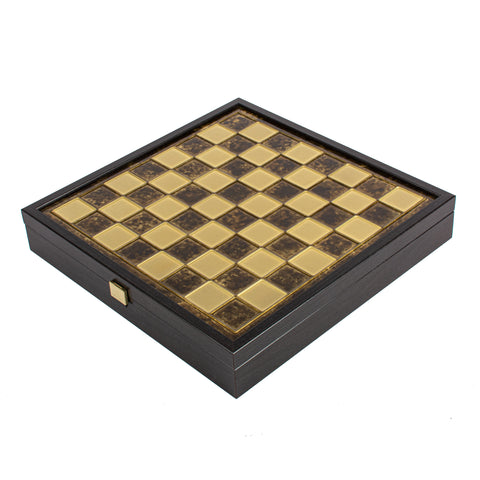 Classic Metal Staunton Chess Set Gold & Silver Chessmen 34Cm Manopoulos Sk34Bro