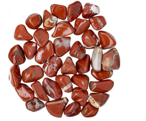 24 Small African Tumble Stones Jasper - Red Gemstones Amulet Ancient Wisdom NEW