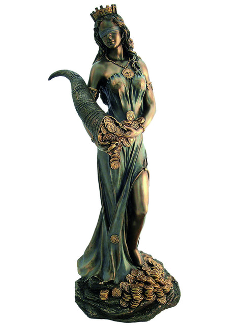 Italfama Fortuna Roman Goddess Bronze Resin Statue 72cm β Made in Italy