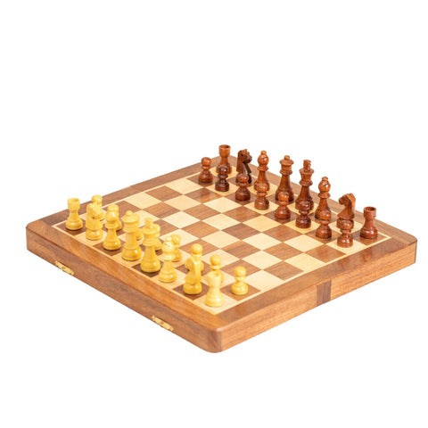 Italfama Magnetic Travel Wooden Chess Set, Folding Board 30x30cm, King 5.5cm