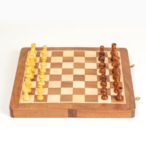 Italfama Magnetic Travel Wooden Chess Set, Folding Board 30x30cm, King 5.5cm