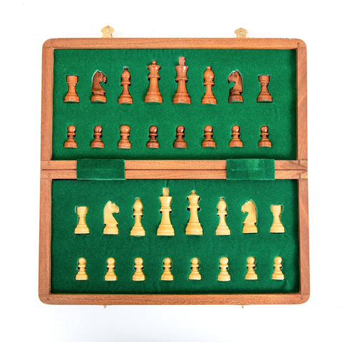 Italfama Magnetic Travel Wooden Chess Set, Folding Board 30x30cm, King 5.5cm